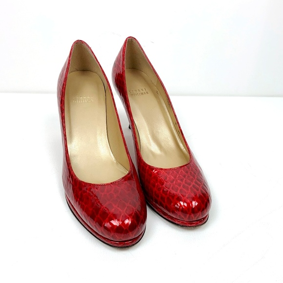 Stuart Weitzman Shoes - Stuart Weitzman Red Patent Leather Pumps Sz 8M